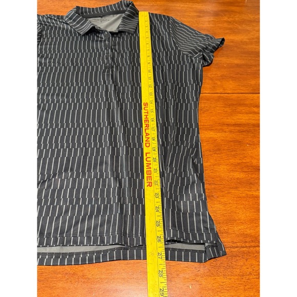 Nike Golf Dri-Fit Women's Large Black Geometric Print Short Sleeve Polo Shirt - Picture 6 of 10